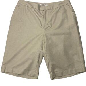 Coldwater Creek Natural Fit Beige Zip Up Bermuda Shorts Size 8 #1306